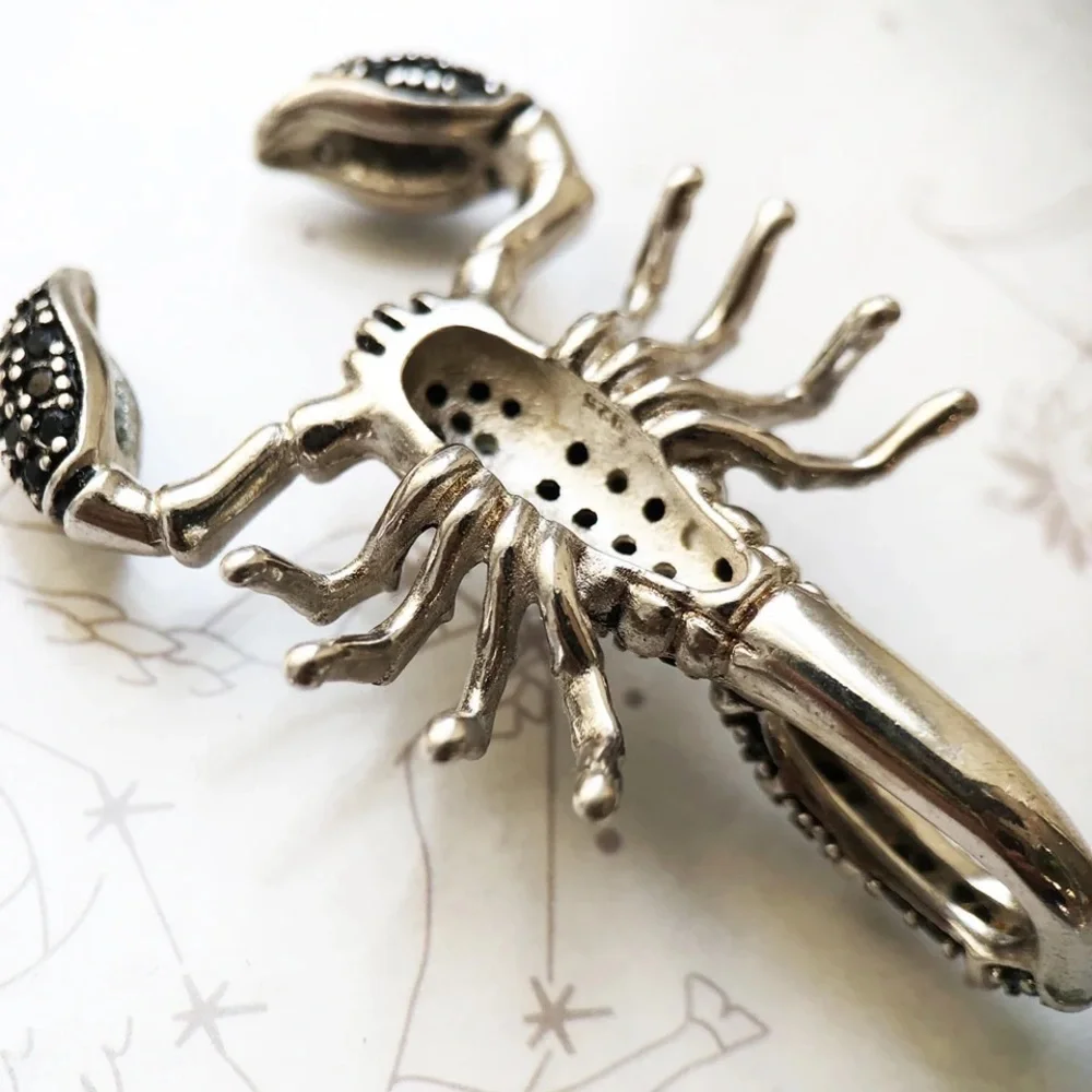 Anthro Men’s Pendant Scorpion Black Fashion Jewelry 925 Sterling Silver Rebel